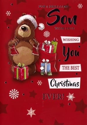 a christmas card for a son with love wishing you the best christmas ever