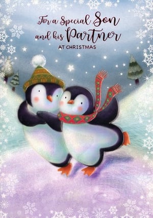 a christmas card for a grandson with a snowy scene