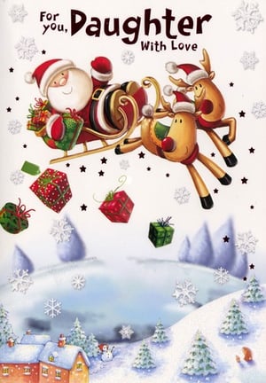 a christmas card that says for you daughter with love