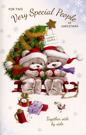 a christmas card for a grandson with a snowy scene