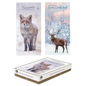 a box of 12 luxury christmas cards with envelopes