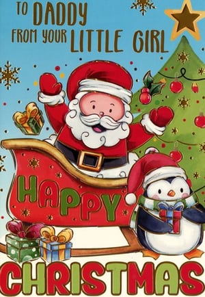 a christmas card that says to daddy from your little girl