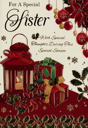 a christmas card for a special sister with special thoughts during this special season