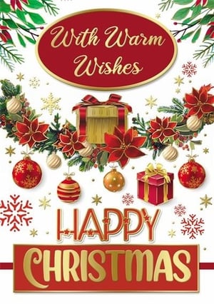 a christmas card with warm wishes and happy christmas