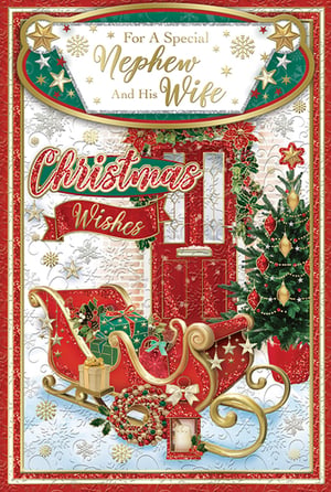 a christmas card for a special nephew and his wife