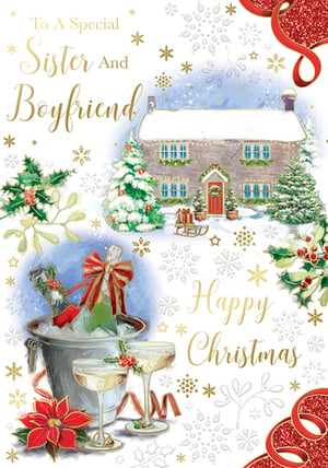 a christmas card for a special sister and boyfriend