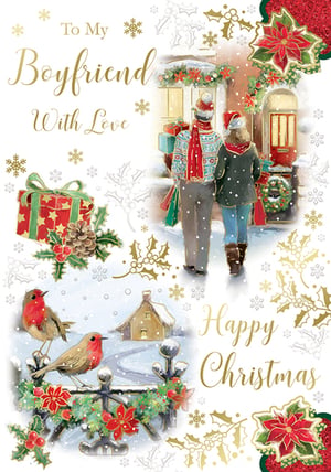 a christmas card that says to my boyfriend with love