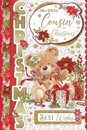 a christmas card for a special cousin at christmas