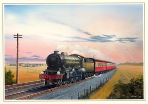 a painting of a train that says ' marley ' on the front