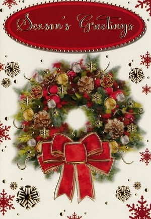 a season 's greetings card with a christmas tree and presents