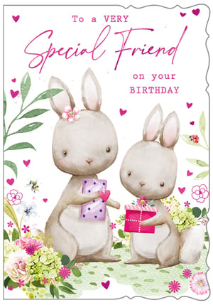 a birthday card that says to a very special friend on your birthday