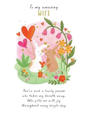 to my amazing wife , you 're such a lovely person who takes my breath away .
