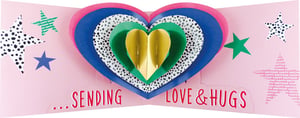 a birthday card that says sending love and hugs