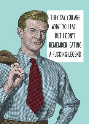 a man in a plaid shirt and tie says they say you are what you eat
