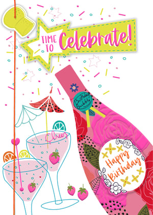 a pink background with the words happy birthday on it