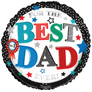 A balloon that says "for the best dad ever."