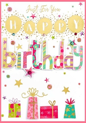 a colorful birthday card that says happy birthday