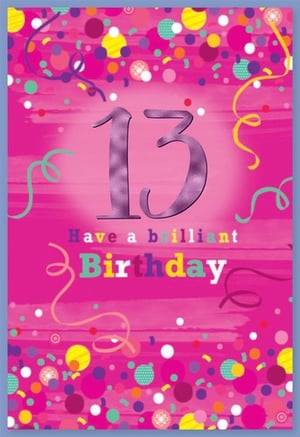 A pink birthday card that says "Have a brilliant birthday."