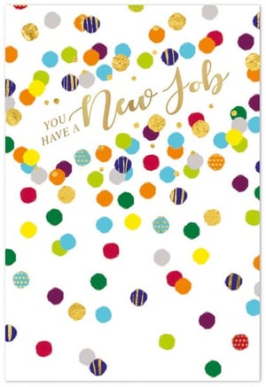a greeting card that says you have a new job