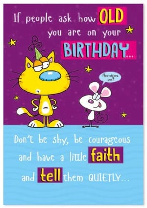 a cartoon cat and mouse are standing next to each other on a birthday card .