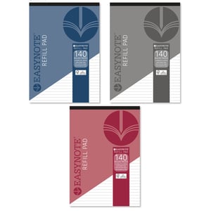 three different colored sheets of easynote refill pad