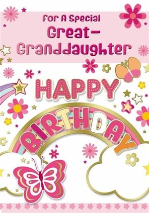 a birthday card for a special great granddaughter