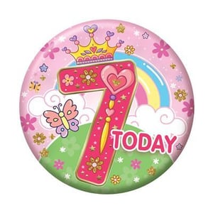 a birthday plate for a girl with a crown and flowers on it .