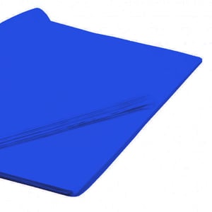 a stack of blue sheets of paper on a white background