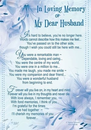 a poem is titled in loving memory of my dear husband