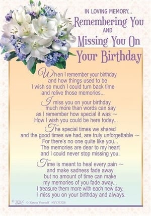 in loving memory remembering you and missing you on your birthday