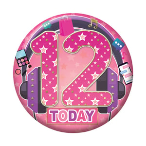 a badge that says 12 today on it