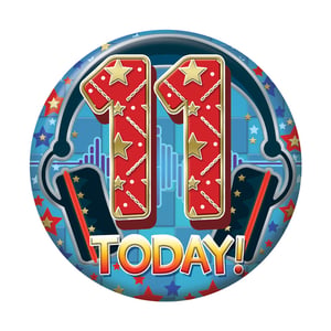 a button that says 11 today on it