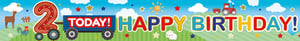 a birthday banner that says today happy birthday