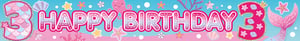 a banner that says happy birthday 3 on it
