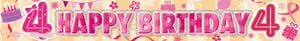 a banner that says happy birthday 4 on it