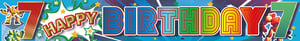 a colorful banner that says happy birthday 7