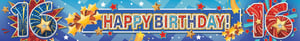 a banner that says happy birthday 16 on it