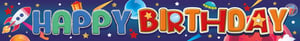a banner that says happy birthday on it
