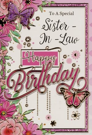a birthday card for a special sister in law