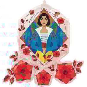 a balloon with a picture of snow white on it