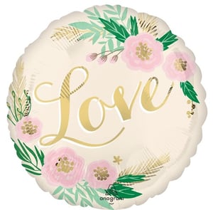 a round balloon with the word love on it