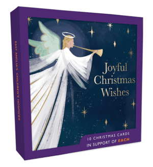 a purple box contains 10 christmas cards in support of east anglia 's children 's hospice