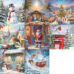 Delight your customers this Christmas with our enchanting collection of 6 Traditional Charity Cards, featuring 8 assorted designs. Sourced from the esteemed Great British Card Company, this wholesale pack of 32 cards offers a wonderful variety of classic festive scenes.

From heartwarming nativity illustrations and jolly Santa Claus, to charming robins perched on post boxes, snowy village scenes, and cheerful snowmen, there's a perfect card for every taste. These beautifully painted designs capture the true spirit of the season, making them ideal for spreading joy and goodwill. Plus, as charity cards, they offer an extra reason for your customers to purchase, knowing they're supporting a good cause. A truly lovely addition to any festive display.