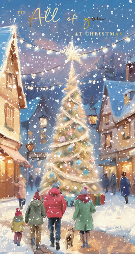 a christmas card that says to all of you at christmas