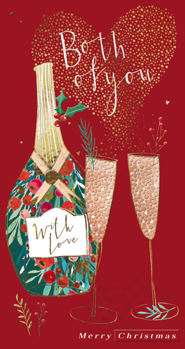 a christmas card that says both of you with love