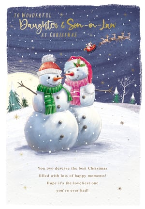 a christmas card for a daughter and son-in-law