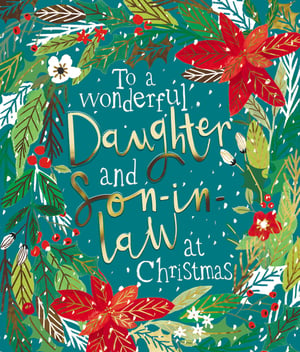 a christmas card that says to a wonderful daughter and son-in-law at christmas