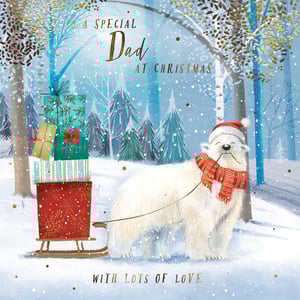 a christmas card for a special dad with lots of love