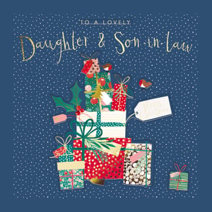 a christmas card for a daughter and son-in-law