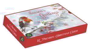 a box of season 's greetings premium christmas cards